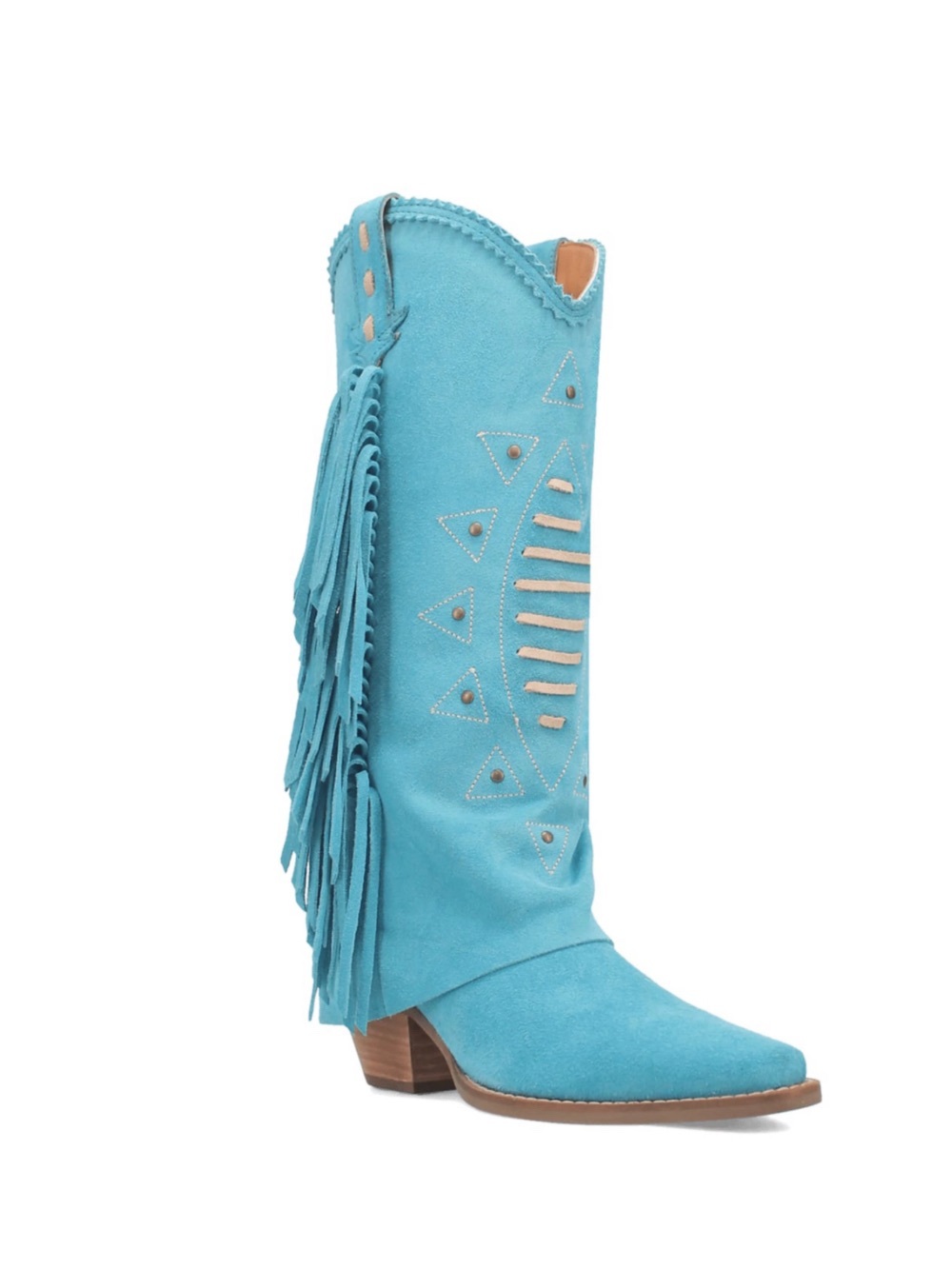 Dingo Turquoise Fringe Suede Western Boot - Women